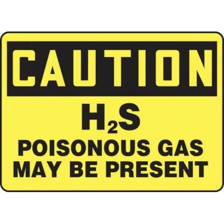 Accuform OSHA CAUTION SAFETY SIGN H2S  MCHL707XL MCHL707XL